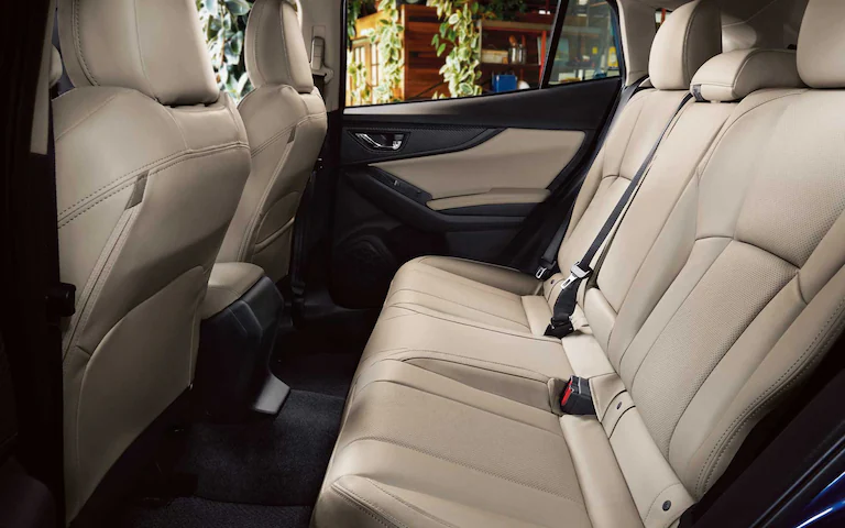 An interior photo showing the spacious rear seats of the 2022 Impreza.